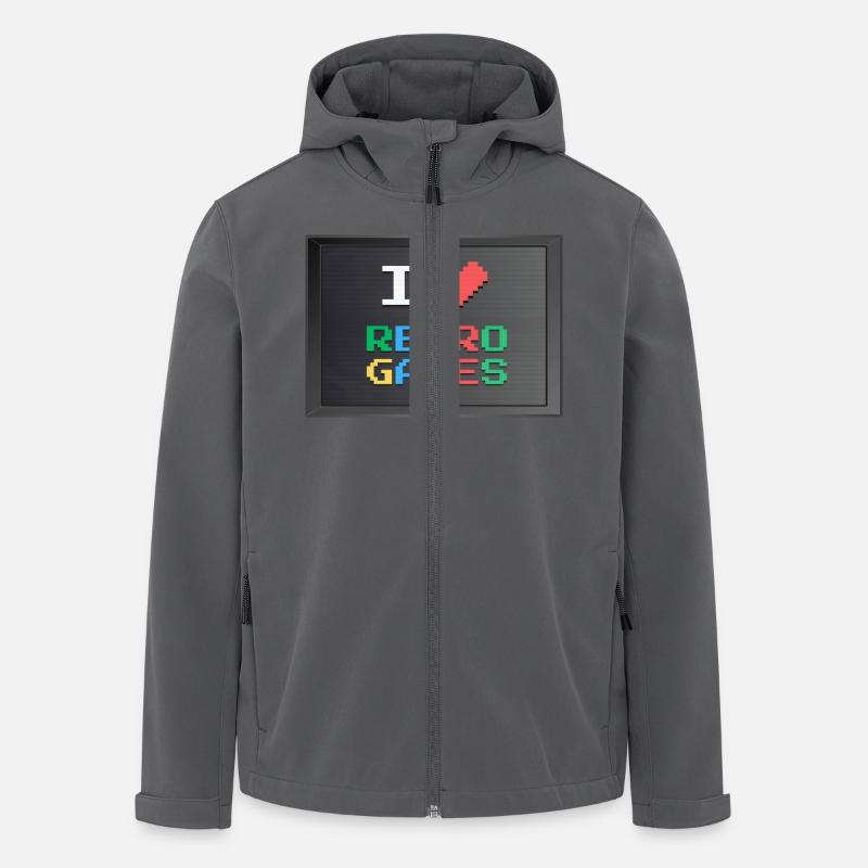 Retrogaming - J'aime le retrogaming - Veste softshell homme en polyester recyclé Stanley/Stella - charbon