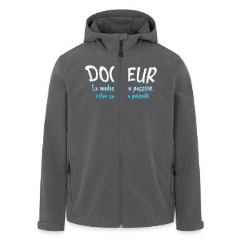 Arzt, Arzt, Krankenschwester, Gesundheit und weißer Kittel - Recycelte Männer Softshell-Jacke von Stanley/Stella - Anthrazit - Vorne - AI Model Male 185 light (185cm)