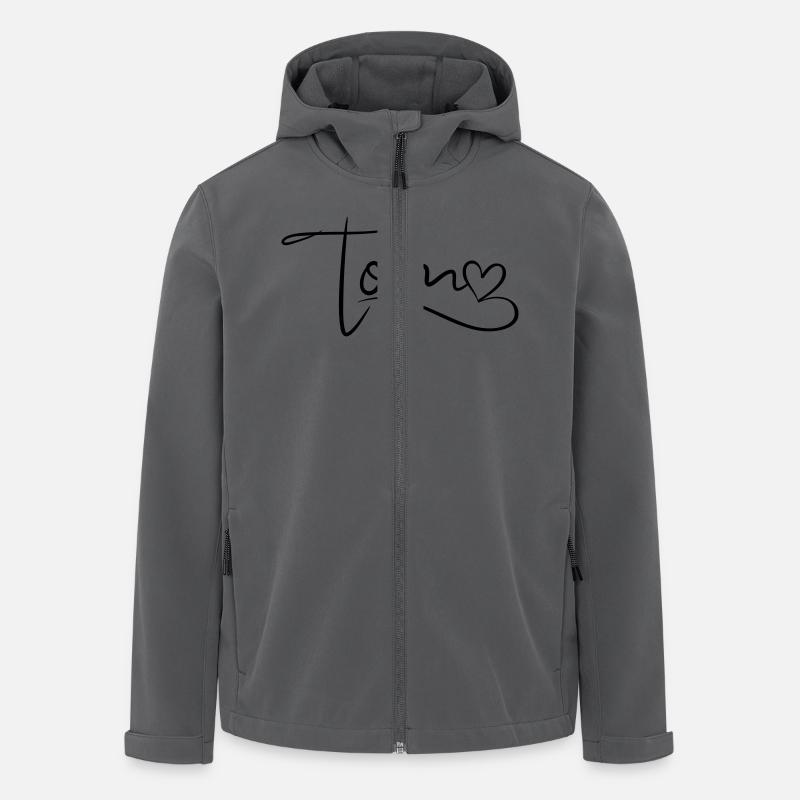 Tom Name Vorname Herzdekor - Recycelte Männer Softshell-Jacke von Stanley/Stella - Anthrazit