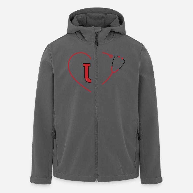 Buchstabe u Stethoskop - Recycelte Männer Softshell-Jacke von Stanley/Stella - Anthrazit