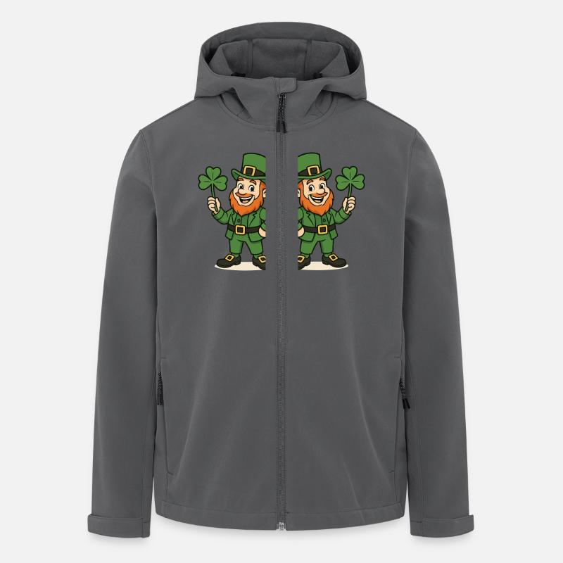 leprechaun kleeblatt 2 - Recycelte Männer Softshell-Jacke von Stanley/Stella - Anthrazit