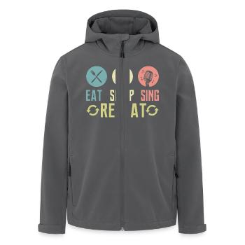 Eat Sleep Sing Repeat Singer Singing - Recycelte Männer Softshell-Jacke von Stanley/Stella - Anthrazit - Vorne - AI Model Male 185 light (185cm)