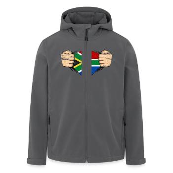 Südafrika Flagge Design used - Recycelte Männer Softshell-Jacke von Stanley/Stella - Anthrazit - Vorne - AI Model Male 185 light (185cm)