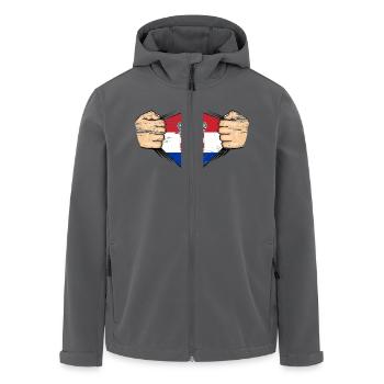 Kroatien Flagge Design used - Recycelte Männer Softshell-Jacke von Stanley/Stella - Anthrazit - Vorne - AI Model Male 185 light (185cm)