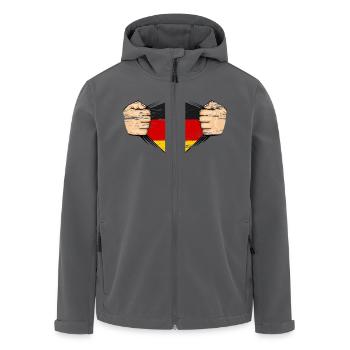 Deutschland Flagge Design used - Recycelte Männer Softshell-Jacke von Stanley/Stella - Anthrazit - Vorne - AI Model Male 185 light (185cm)