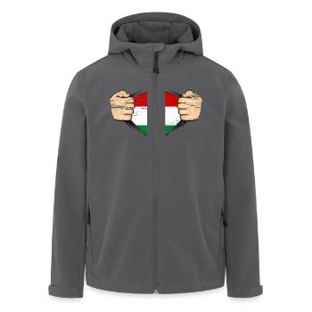 Ungarn Flagge Design used - Recycelte Männer Softshell-Jacke von Stanley/Stella - Anthrazit - Vorne - AI Model Male 185 light (185cm)