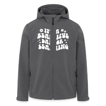 Es ist ein schöner Tag für die Lernmotivation - Recycelte Männer Softshell-Jacke von Stanley/Stella - Anthrazit - Vorne - AI Model Male 185 light (185cm)