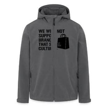 We will not support brands that steal cultures - Recycelte Männer Softshell-Jacke von Stanley/Stella - Anthrazit - Vorne - AI Model Male 185 light (185cm)