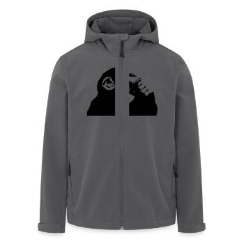 nachdenklicher Schimpanse - Recycelte Männer Softshell-Jacke von Stanley/Stella - Anthrazit - Vorne - AI Model Male 185 light (185cm)