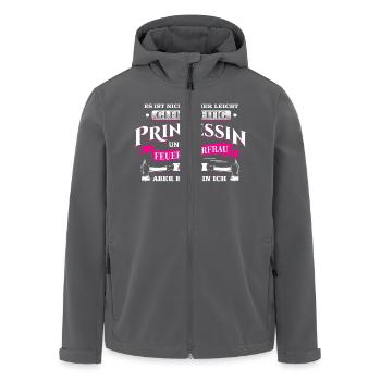 Feuerwehr Feuerwehrfrau 112 Prinzessin Feuer - Recycelte Männer Softshell-Jacke von Stanley/Stella - Anthrazit - Vorne - AI Model Male 185 light (185cm)