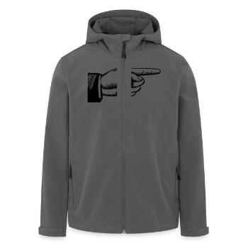 Zeigefinger Hand - Recycelte Männer Softshell-Jacke von Stanley/Stella - Anthrazit - Vorne - AI Model Male 185 light (185cm)