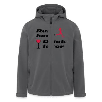 Run hard Drink later (2c) - Recycelte Männer Softshell-Jacke von Stanley/Stella - Anthrazit - Vorne - AI Model Male 185 light (185cm)