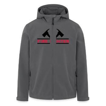 2 Feuerwehr Äxte Firefighter - Recycelte Männer Softshell-Jacke von Stanley/Stella - Anthrazit - Vorne - AI Model Male 185 light (185cm)