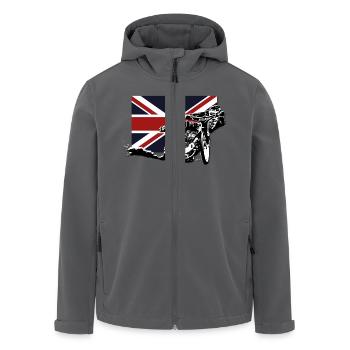 Speedway - Union Jack - Recycelte Männer Softshell-Jacke von Stanley/Stella - Anthrazit - Vorne - AI Model Male 185 light (185cm)