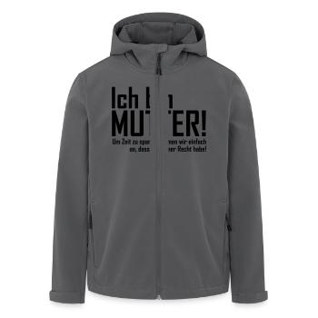 ich bin mutter - Recycelte Männer Softshell-Jacke von Stanley/Stella - Anthrazit - Vorne - AI Model Male 185 light (185cm)