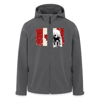 Polar Bear - Canada Flag - Recycelte Männer Softshell-Jacke von Stanley/Stella - Anthrazit - Vorne - AI Model Male 185 light (185cm)
