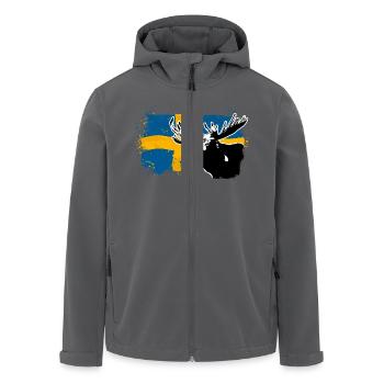 Sweden - Moose & Flag - Recycelte Männer Softshell-Jacke von Stanley/Stella - Anthrazit - Vorne - AI Model Male 185 light (185cm)