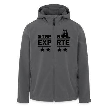 stapler experte - Recycelte Männer Softshell-Jacke von Stanley/Stella - Anthrazit - Vorne - AI Model Male 185 light (185cm)
