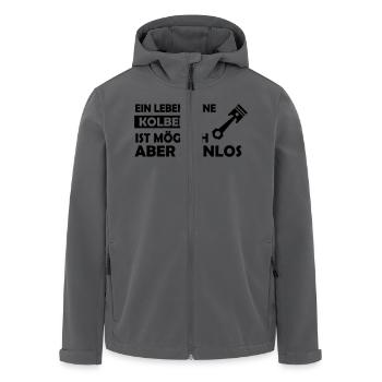 ein leben ohne kolben - Recycelte Männer Softshell-Jacke von Stanley/Stella - Anthrazit - Vorne - AI Model Male 185 light (185cm)
