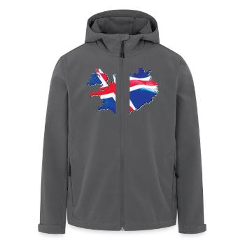 Island Flagge in der Island Landkarte - Recycelte Männer Softshell-Jacke von Stanley/Stella - Anthrazit - Vorne - AI Model Male 185 light (185cm)