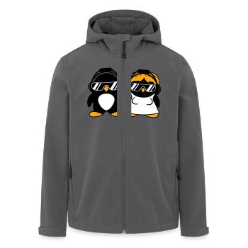 Zwei Pinguine DJ Paar Kopfhörer Sonnenbrille Team - Recycelte Männer Softshell-Jacke von Stanley/Stella - Anthrazit - Vorne - AI Model Male 185 light (185cm)