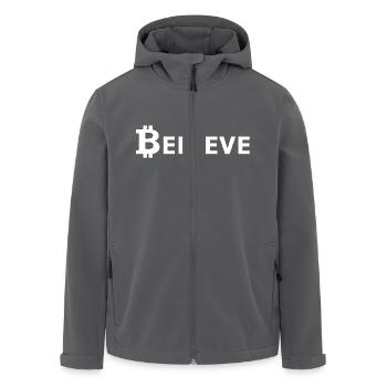 Bitcoin weiss - Recycelte Männer Softshell-Jacke von Stanley/Stella - Anthrazit - Vorne - AI Model Male 185 light (185cm)