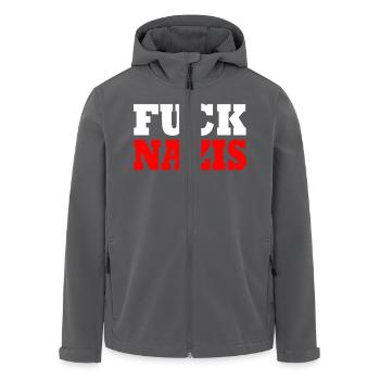 Fuck nazis - Recycelte Männer Softshell-Jacke von Stanley/Stella - Anthrazit - Vorne - AI Model Male 185 light (185cm)