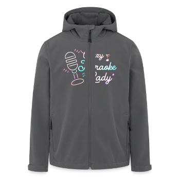 Crazy Karaoke Lady Singing Singer - Recycelte Männer Softshell-Jacke von Stanley/Stella - Anthrazit - Vorne - AI Model Male 185 light (185cm)