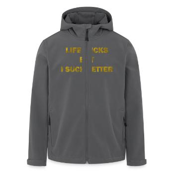 Life Sucks But I Suck Better - Recycelte Männer Softshell-Jacke von Stanley/Stella - Anthrazit - Vorne - AI Model Male 185 light (185cm)