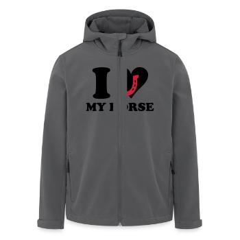 I love my horse - Ich liebe mein Pferd - Recycelte Männer Softshell-Jacke von Stanley/Stella - Anthrazit - Vorne - AI Model Male 185 light (185cm)