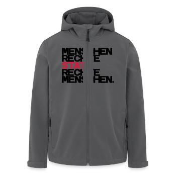 Menschenrechte - Recycelte Männer Softshell-Jacke von Stanley/Stella - Anthrazit - Vorne - AI Model Male 185 light (185cm)
