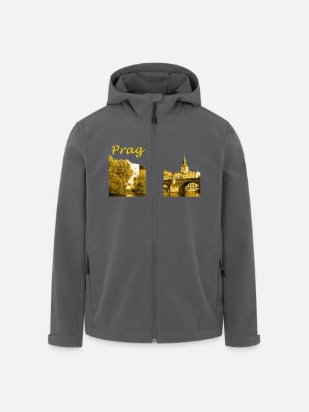 Prag die Goldene Stadt - Recycelte Männer Softshell-Jacke von Stanley/Stella - Anthrazit