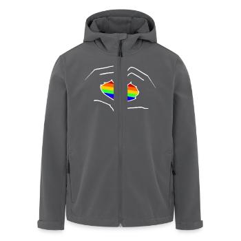 Love is Love - Gay Pride - ich liebe LGBT - Recycelte Männer Softshell-Jacke von Stanley/Stella - Anthrazit - Vorne - AI Model Male 185 light (185cm)