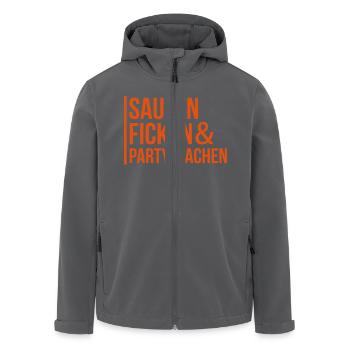 Saufen, Ficken & Party machen - Recycelte Männer Softshell-Jacke von Stanley/Stella - Anthrazit - Vorne - AI Model Male 185 light (185cm)