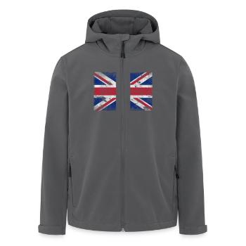Vintage UK Flag Union Jack - Recycelte Männer Softshell-Jacke von Stanley/Stella - Anthrazit - Vorne - AI Model Male 185 light (185cm)