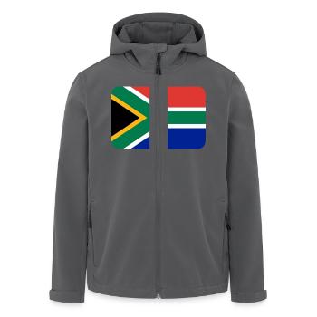 SOUTH AFRICA FLAG round corner 400 dpi - Recycelte Männer Softshell-Jacke von Stanley/Stella - Anthrazit - Vorne - AI Model Male 185 light (185cm)