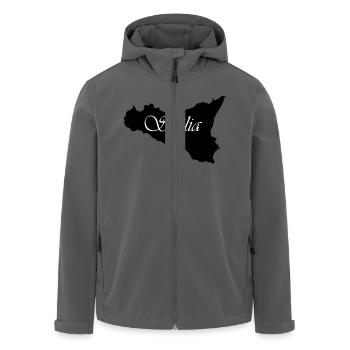 Schwarz schriftlich sicilia Sizilien - Recycelte Männer Softshell-Jacke von Stanley/Stella - Anthrazit - Vorne - AI Model Male 185 light (185cm)