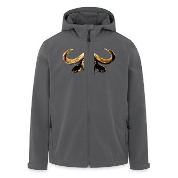 Büffel Tier - Recycelte Männer Softshell-Jacke von Stanley/Stella - Anthrazit - Vorne - AI Model Male 185 light (185cm)