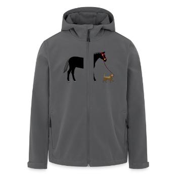 Hund führt Pferd - Recycelte Männer Softshell-Jacke von Stanley/Stella - Anthrazit - Vorne - AI Model Male 185 light (185cm)