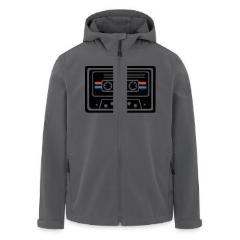 KASSETTE,MUSIK,DJ,PARTY,OLDSCHOOL,RETRO,0815 - Recycelte Männer Softshell-Jacke von Stanley/Stella - Anthrazit - Vorne - AI Model Male 185 light (185cm)