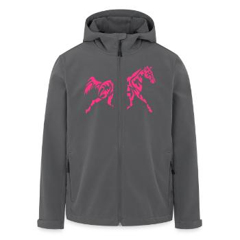107 Stammes Pferd Pferd - Recycelte Männer Softshell-Jacke von Stanley/Stella - Anthrazit - Vorne - AI Model Male 185 light (185cm)