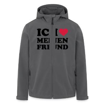 Ich liebe meinen Freund - Recycelte Männer Softshell-Jacke von Stanley/Stella - Anthrazit - Vorne - AI Model Male 185 light (185cm)