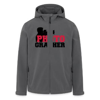 Photographer Cool Text Logo - Recycelte Männer Softshell-Jacke von Stanley/Stella - Anthrazit - Vorne - AI Model Male 185 light (185cm)