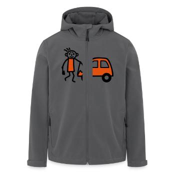 Strichmännchen Autowäsche - V2 - Recycelte Männer Softshell-Jacke von Stanley/Stella - Anthrazit - Vorne - AI Model Male 185 light (185cm)