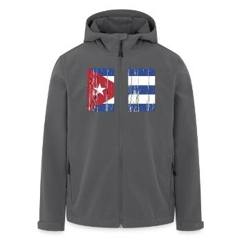 Cuba flag - wood vintage look - Recycelte Männer Softshell-Jacke von Stanley/Stella - Anthrazit - Vorne - AI Model Male 185 light (185cm)
