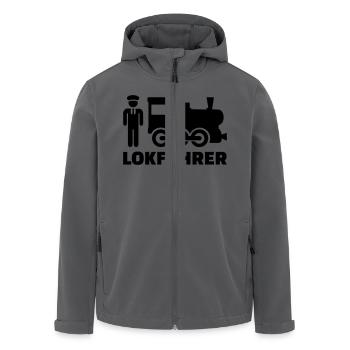 Lokführer - Recycelte Männer Softshell-Jacke von Stanley/Stella - Anthrazit - Vorne - AI Model Male 185 light (185cm)