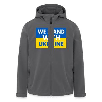 We stand with ukraine - Recycelte Männer Softshell-Jacke von Stanley/Stella - Anthrazit - Vorne - AI Model Male 185 light (185cm)