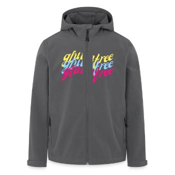 Gluten free geschwungen bunt - Recycelte Männer Softshell-Jacke von Stanley/Stella - Anthrazit - Vorne - AI Model Male 185 light (185cm)