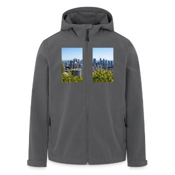 Panoramic View Centre Ville Montreal (Innenstadt) - Recycelte Männer Softshell-Jacke von Stanley/Stella - Anthrazit - Vorne - AI Model Male 185 light (185cm)