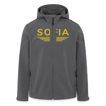 Sofia Design – Stolz auf Bulgariens Hauptstadt - Recycelte Männer Softshell-Jacke von Stanley/Stella - Anthrazit - Vorne - AI Model Male 185 light (185cm)